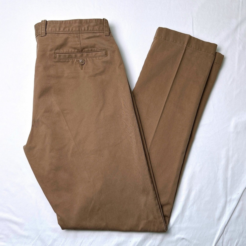 J.Crew Mens Essential Urban Slim Fit Khaki Chino Pants Size 32x34 Brown Office